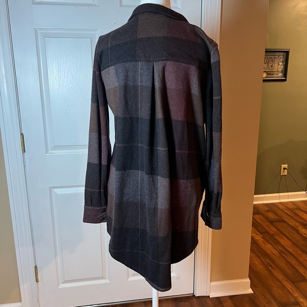 Soft Surrounding Womens Size M Bonfire Plaid Shirt Tunic Dress Shacket Cozy - Picture 3 of 6